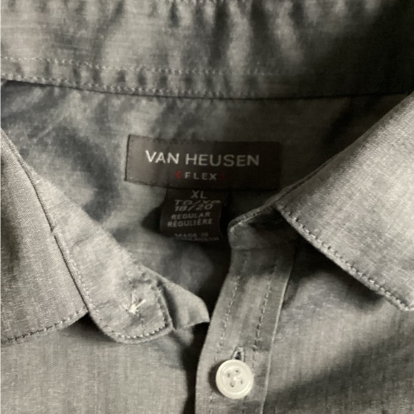 XL VAN HEUSEN BOYS POINT COLLAR LONG SLEEVE SHIRT WITHOUT TIE - Picture 3 of 5